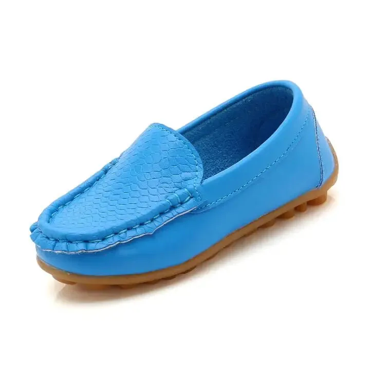 12 Colors All Sizes 21-36 Children Shoes PU Leather Casual Styles Boys Girls Shoes Soft Comfortable Loafers Slip On Kids Shoes