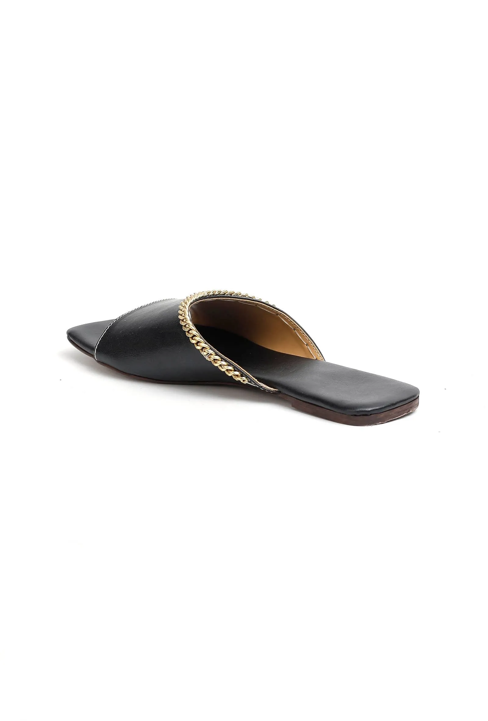 Charcoal Black Cruelty-Free Leather Flats