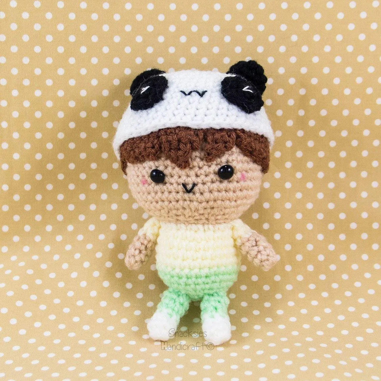 Crochet Couple Dolls Amigurumi - Boy with Panda Hat and Girl with Cat Hat