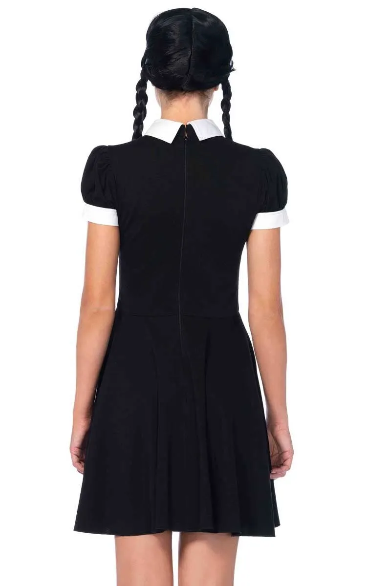 Gothic Darling Womens Wednesday Addams Halloween Costume