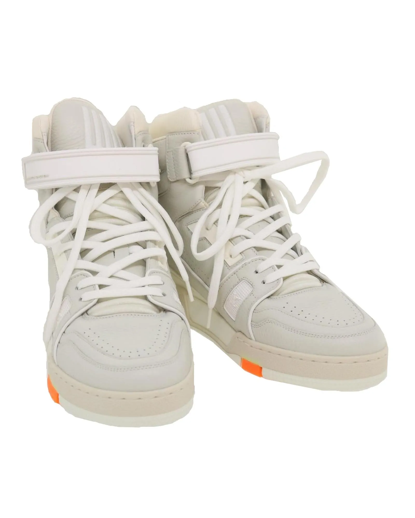 High Cut Leather Trainer Sneakers - White