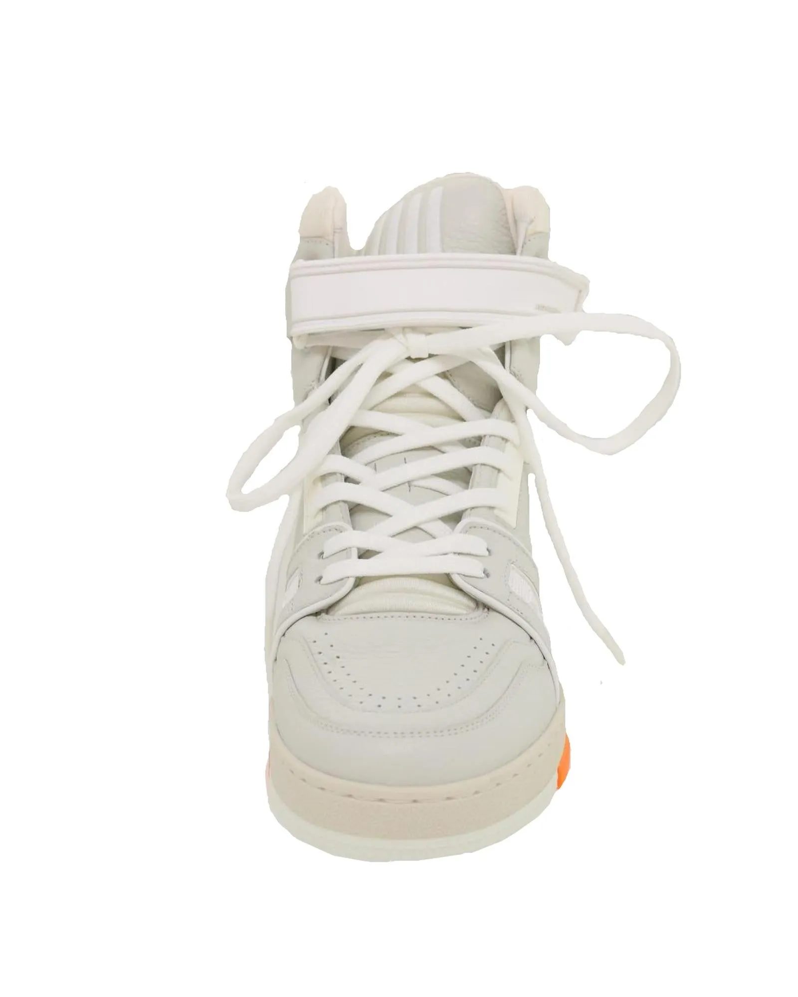 High Cut Leather Trainer Sneakers - White