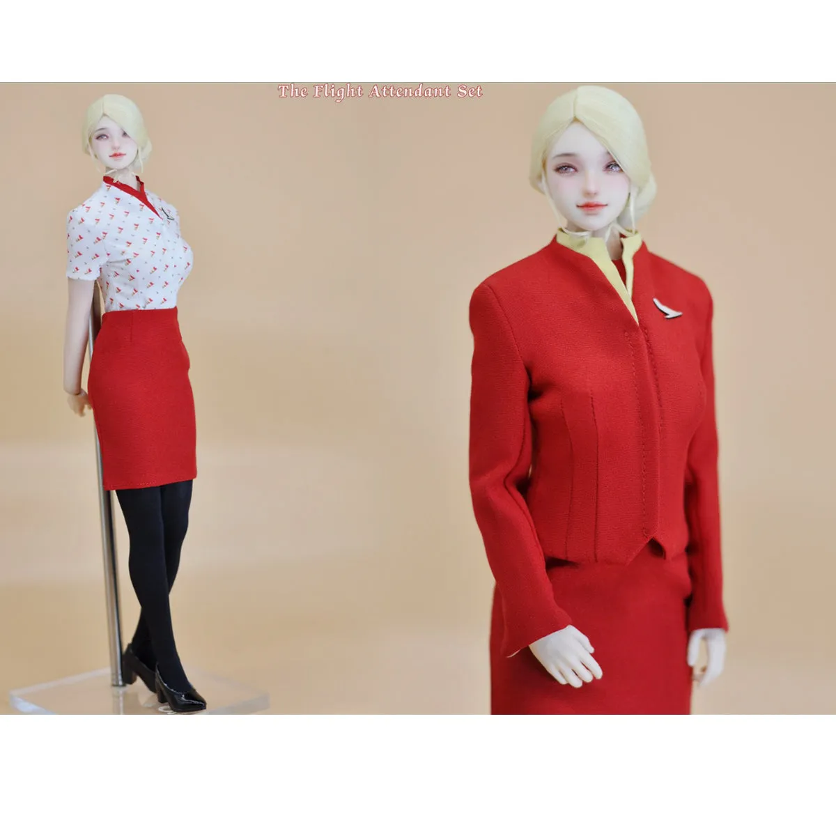 HiPlay CUKE TOYS, G Flight Attendant Outfit Set, Figure Doll Clothes