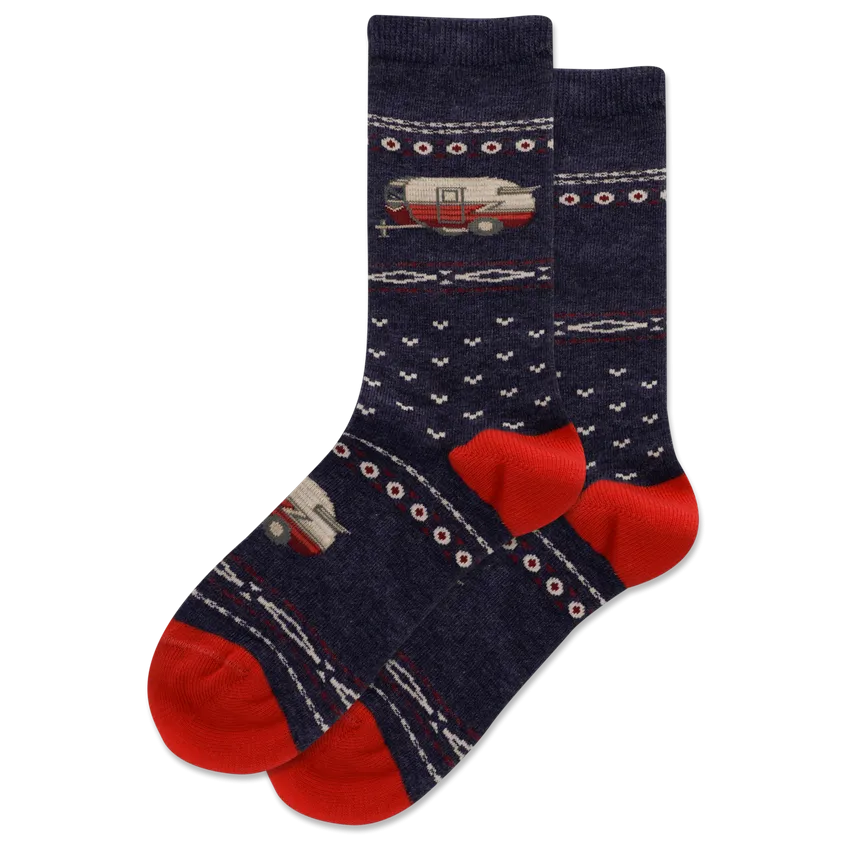 KID'S CAMPER FAIR ISLE CREW SOCKS