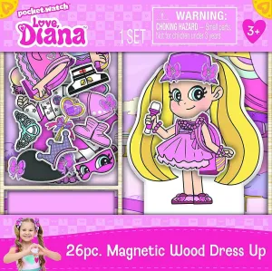 Love Diana 26pc. Magnetic Wood Dress Up Playset Roma Diana Toy