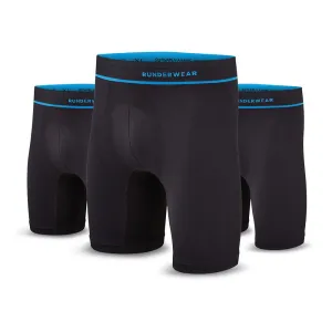 Men's Long Running Boxers - Black (Multibuy x3)