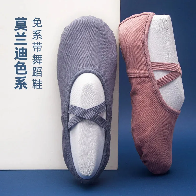 New Women Ballet shoes Dance Children Ballet Slippers Soft Sole Professional Canvas Dance Training Shoes for Morandi Ballet