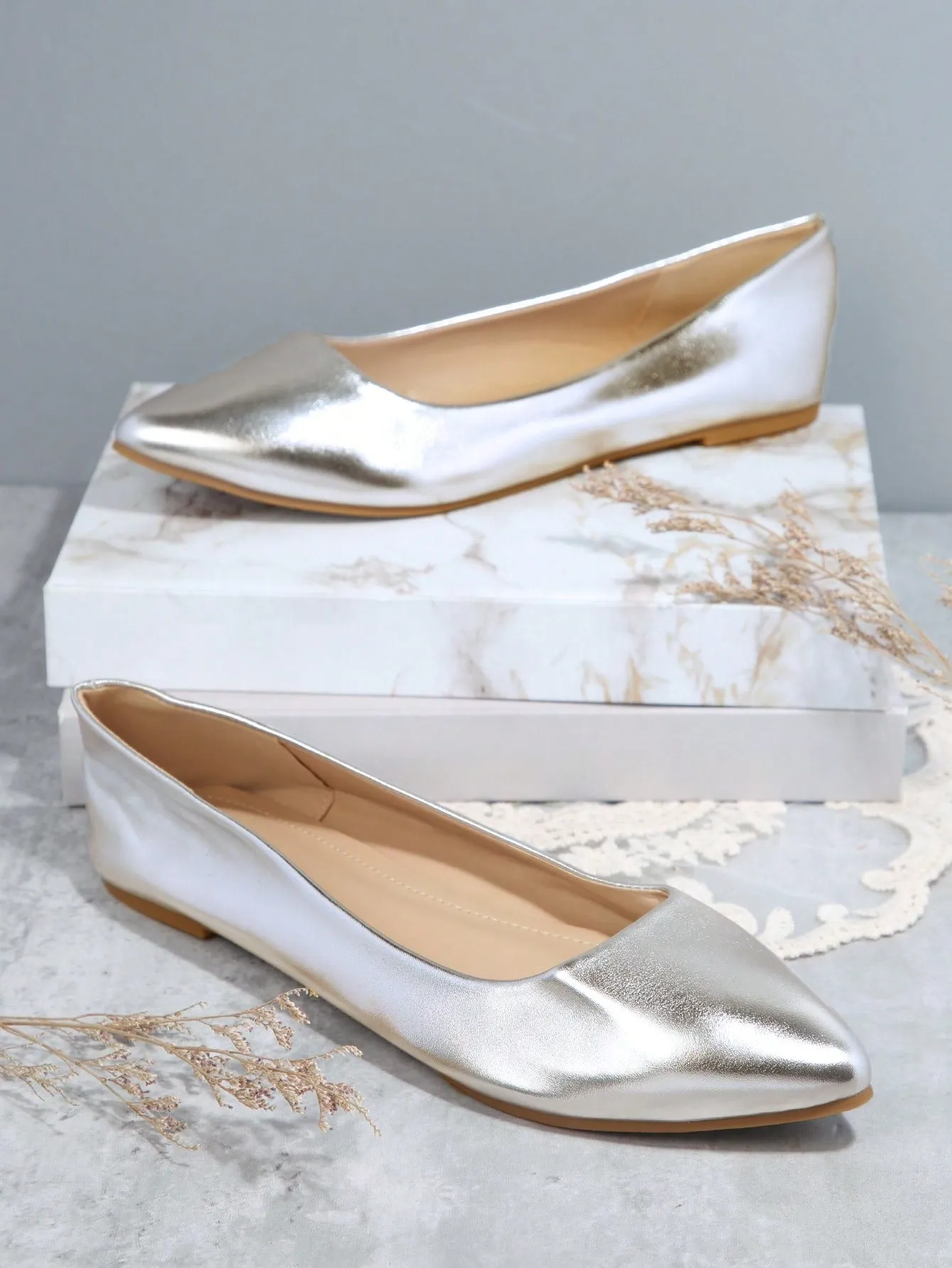 Patent Closed Toe Ballet Flats