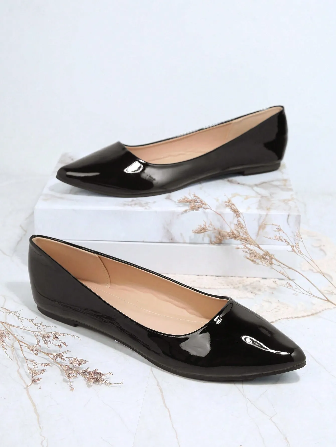 Patent Closed Toe Ballet Flats