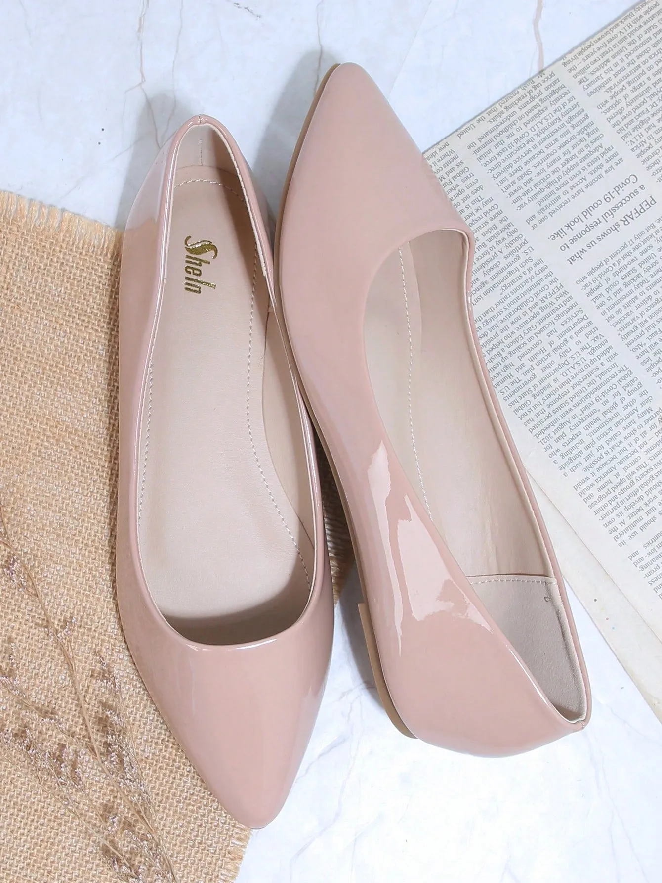 Patent Closed Toe Ballet Flats