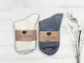 PIA ~ Children's Socks. Natural wool/organic cotton. Undyed.