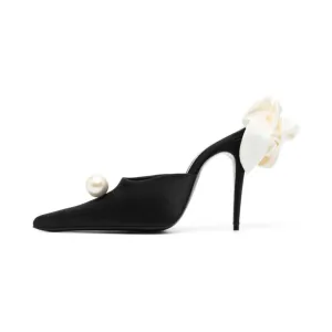 Pre Order:  Pearl Floral High Heel Mules