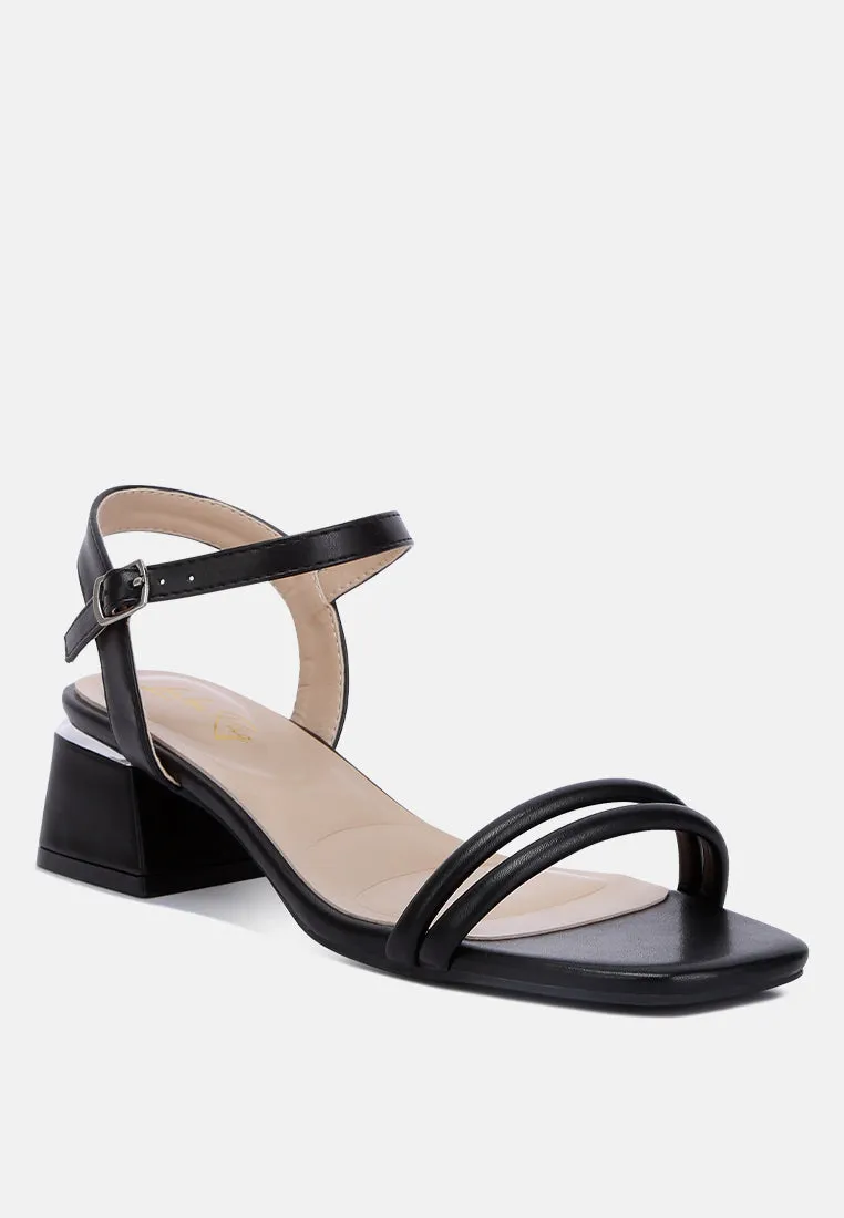 Sulein Ankle Strap Low Block Heels