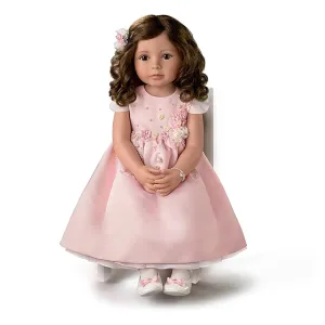 The Ashton-Drake Galleries Isn't She Lovely So Truly Real® Lifelike Child Girl Doll with Custom Satin Dress Poseable Arms and Soft RealTouch® Vnyl Skin 28"-Inches